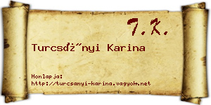 Turcsányi Karina névjegykártya
